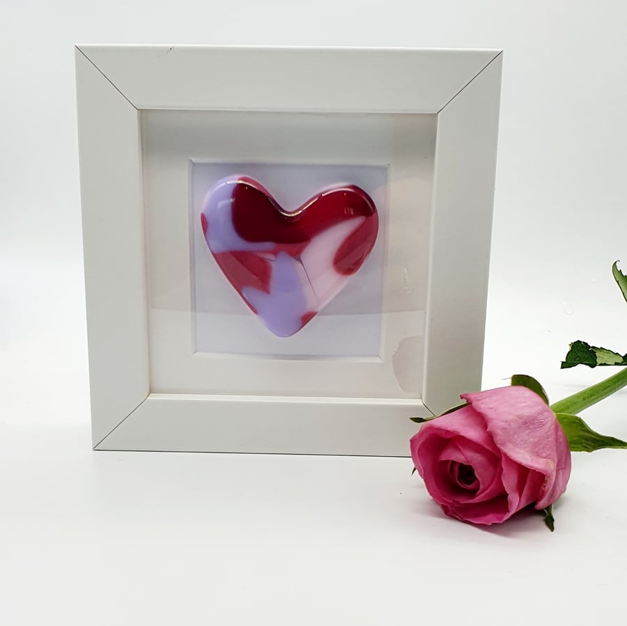 Fused Glass 'Heart in a Box Frame'