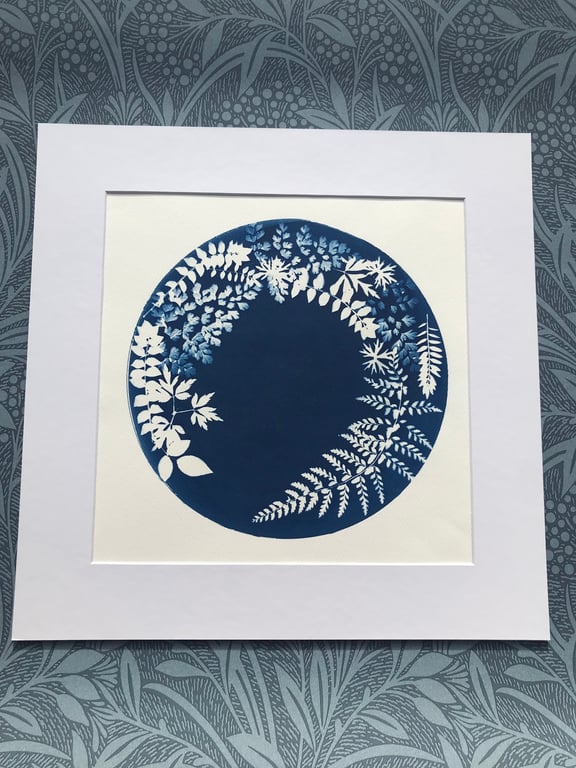 Original Botanical Cyanotype- Around the Blue