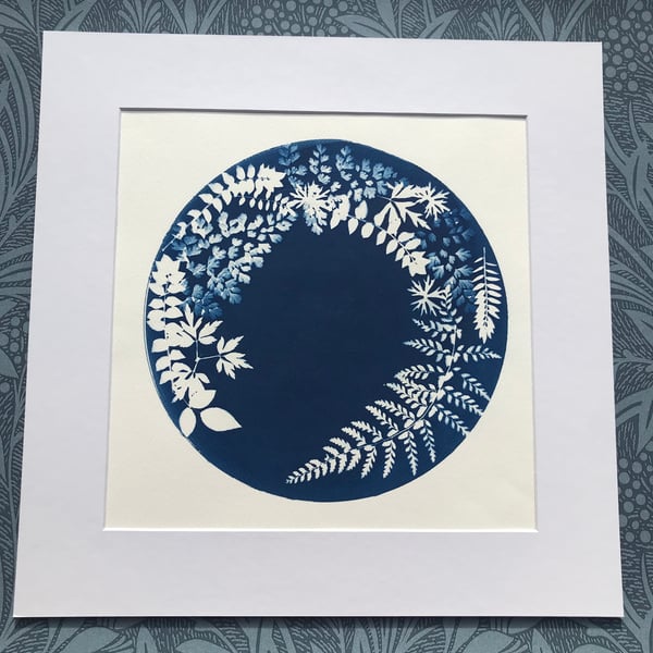 Original Botanical Cyanotype- Around the Blue