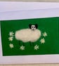 Sheep felted greetings card.