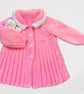 Hand Knitted Girls  Coat To Fit Age 18 months to 2 years