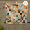 Patchwork quilt, floor blanket  scrappy range quilt, baby gift idea