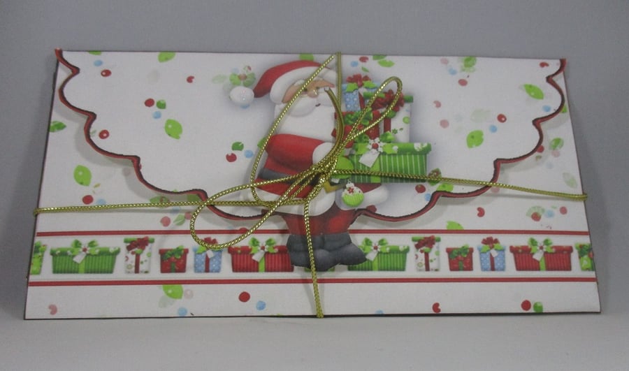 Handmade Money, Gift Card Wallet, Santa, Christmas