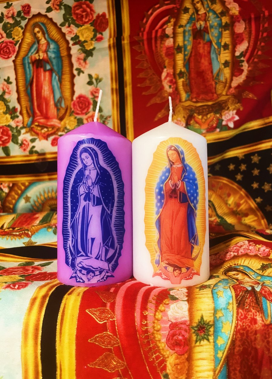 Kitsch Mexican Our Lady of Guadalupe Scented Candle