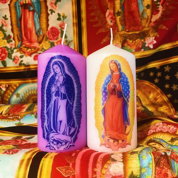 Kitsch Mexican Our Lady of Guadalupe Scented Candle