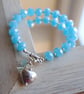 Sale-Baby Blue crystal and silver bracelet  - Image 4