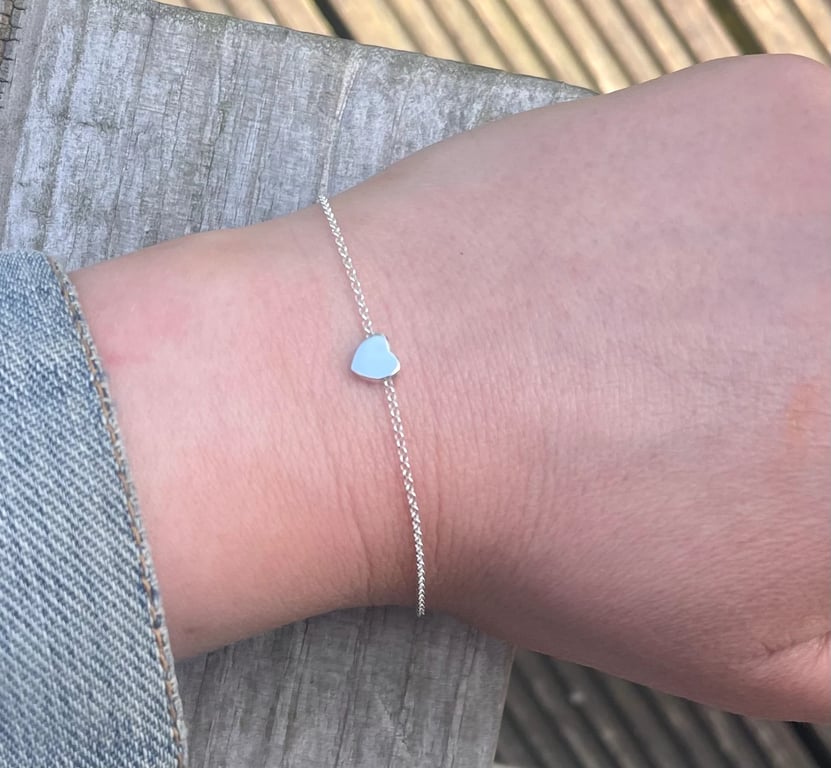 Sterling Silver Heart Bracelet 