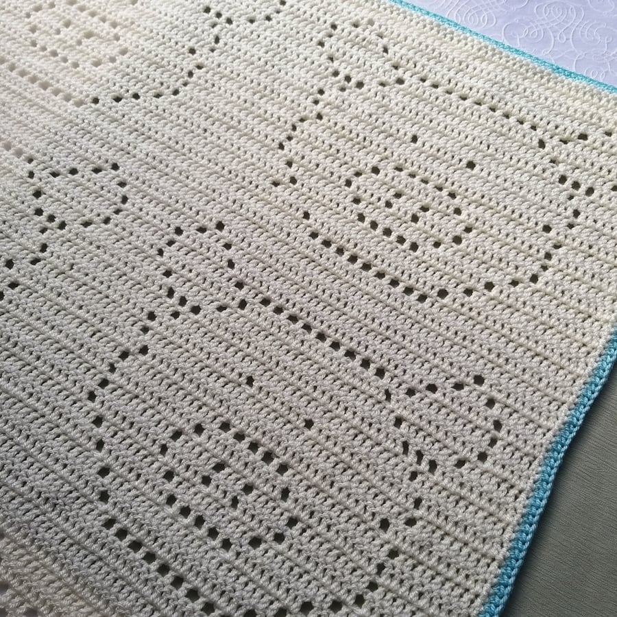 Crochet Blanket 'This Little Piggy'. Baby Shower New Baby Nursery Decor
