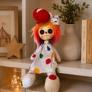 Hand Sewn Collectible Clown Doll from the Dolls from the Darkside Collection 