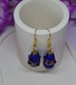 Blue and Gold Teardrop Earrings - Image 9