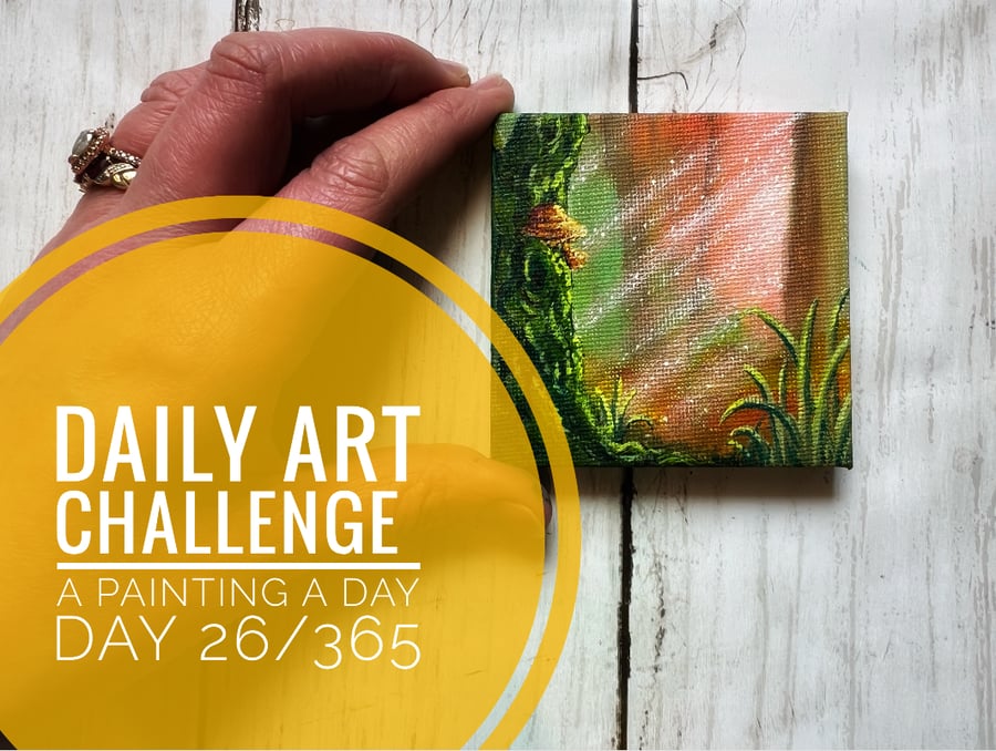 Mini Acrylic painting on canvas, Daily Art Challenge, A Painting a Day 26-365 