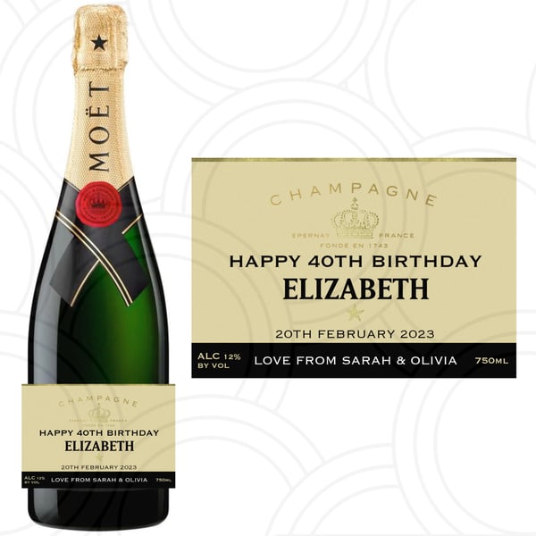 Custom Personalised Bottle Year Label Happy Birthday For Any Occasion Sticker