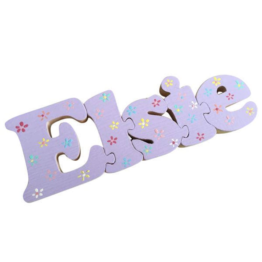 Painted Name Jigsaws for Girls