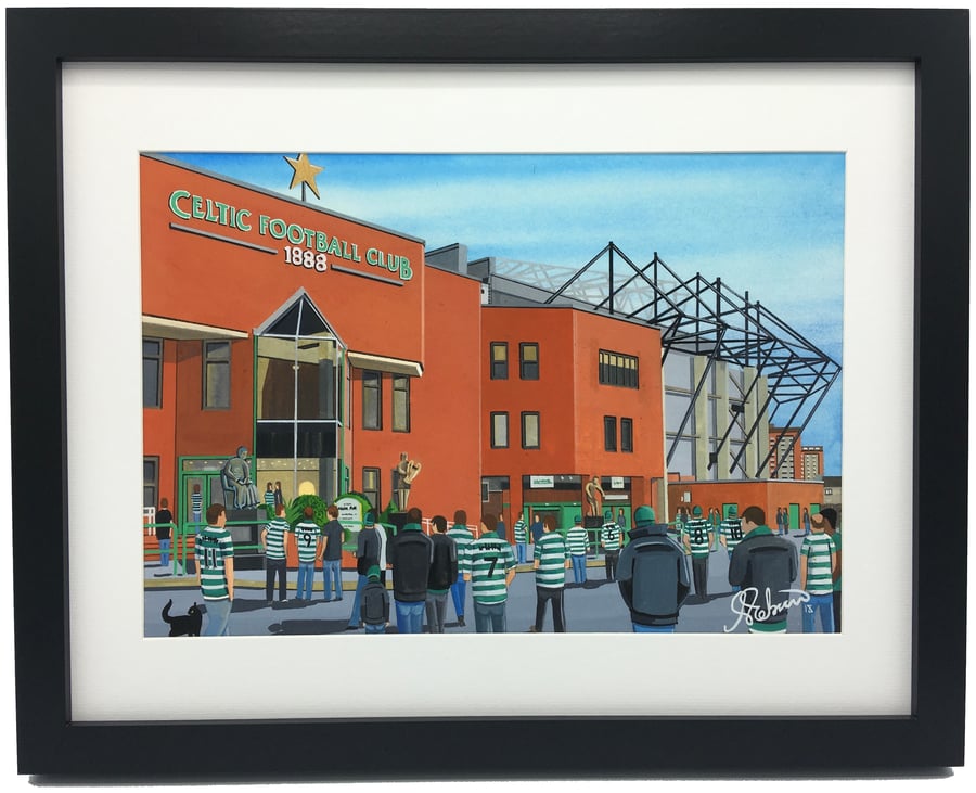 Celtic F.C, Celtic Park Stadium. Framed, Football Art Print.