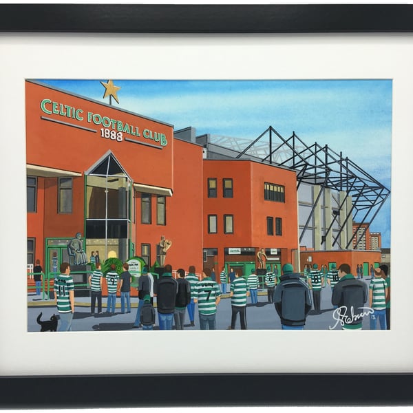 Celtic F.C, Celtic Park Stadium. Framed, Football Art Print.