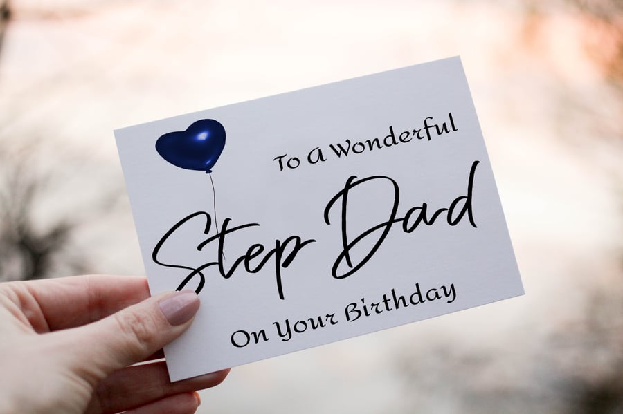 Wonderful Step Dad Birthday Card, Birthday Card for Step Dad, Birthday Card