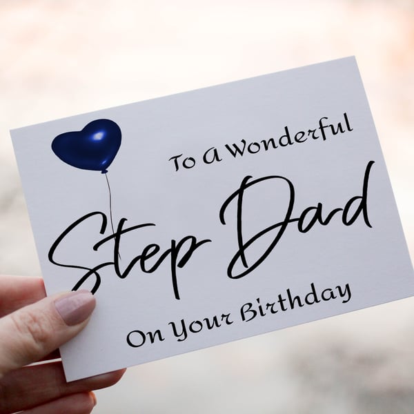 Wonderful Step Dad Birthday Card, Birthday Card for Step Dad, Birthday Card