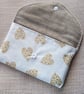 Padded Pouch White with Gold Hearts for Mobile Phone Make-Up Credit Card Tissues - Image 2