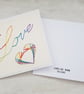 Love Rainbow Heart Card, Hand Stitched Keepsake Card  - Image 5