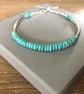 Sterling Silver Turquoise Noodle Bracelet - Image 3