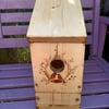 Blue berry pyrography bird house