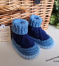 Baby Boy's Hand Knitted Cable Design Booties 0-3 months size  - Image 3