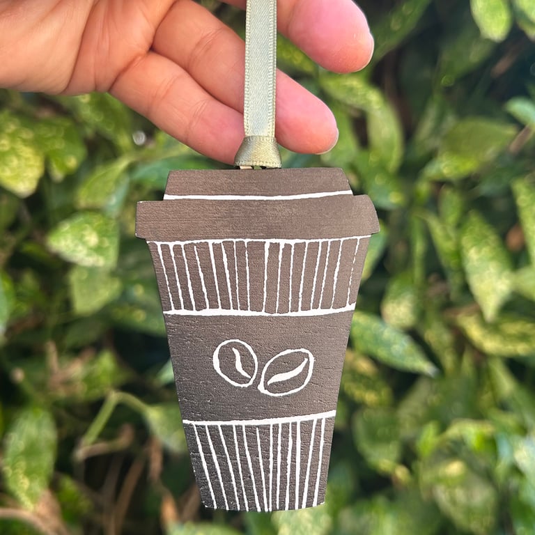 'But First Coffee' Wooden Hanging Decoration