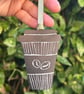 'But First Coffee' Wooden Hanging Decoration - Image 1
