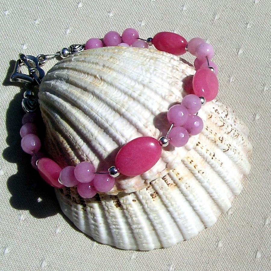 Pink Morganite Crystal Gemstone Bracelet "Sweet Sundae"