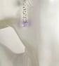 Purple Crystals Heart Sterling Silver Earrings - Image 2