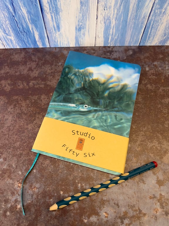 Notebook, Marine themed, A5 (ish), made from up-cycled and recycled materials.