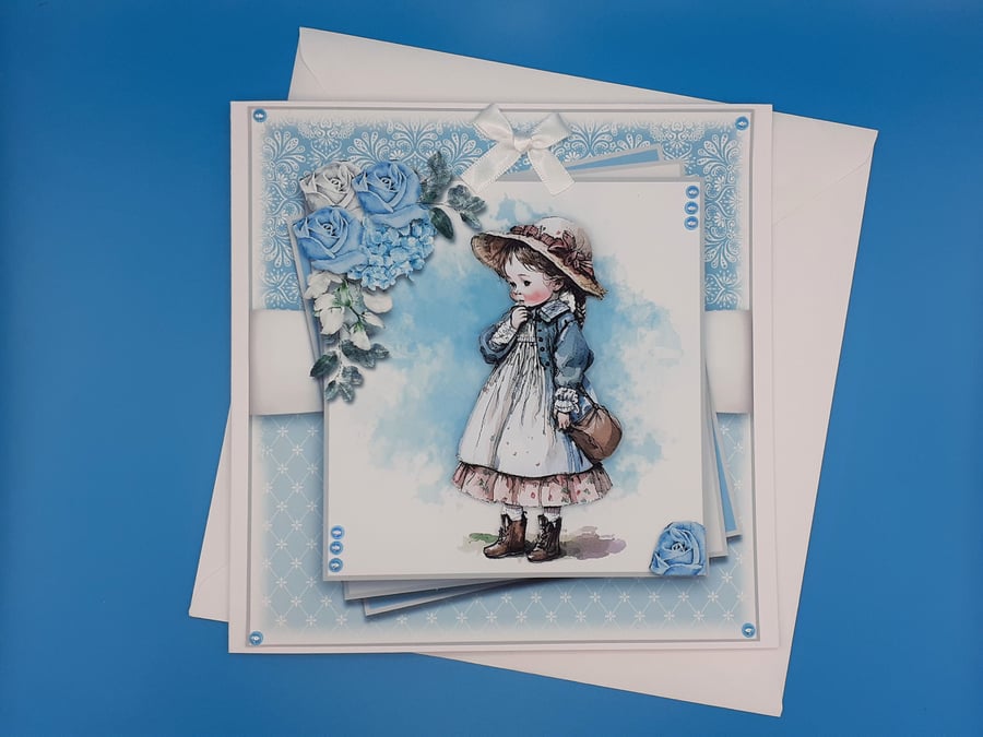  Children's Handmade Birthday Card, Decoupage, Daughter, Granddaughter, Neice 