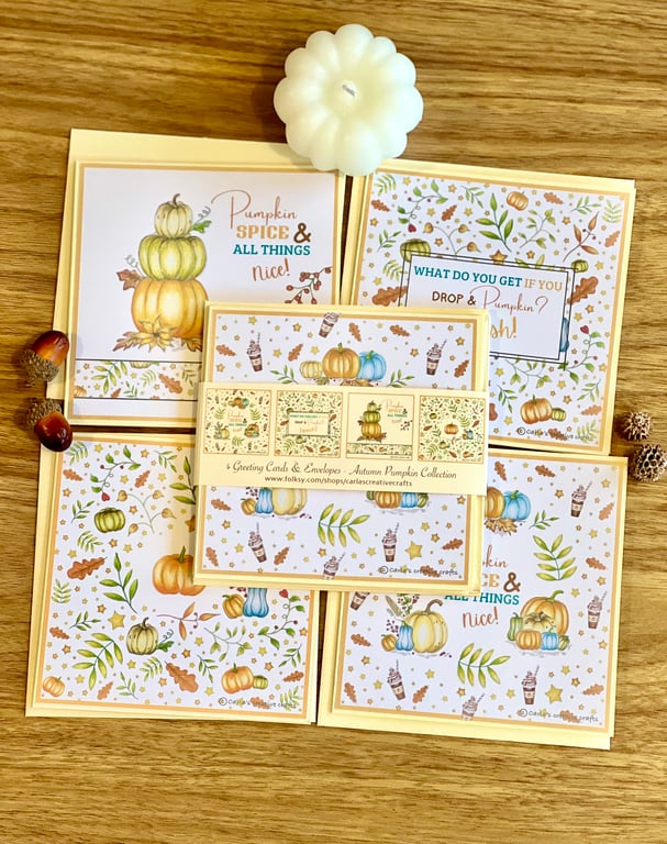 Autumn Greeting Cards x 4