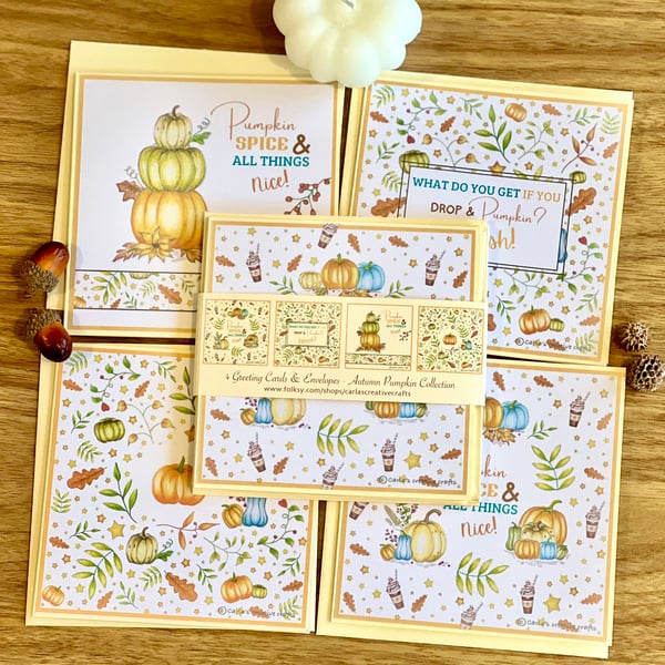 Autumn Greeting Cards x 4