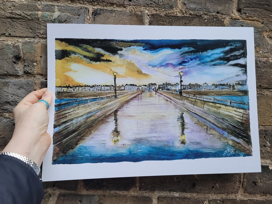 A3 Prints "Beyond the Stormy Skies, View from the Pier"