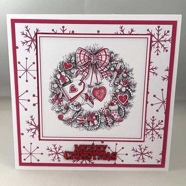 Festive wreath Christmas card