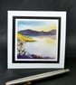 Open Occasion Greetings Card. Of A Sunset Lake. Handpainted Watercolour. - Image 3