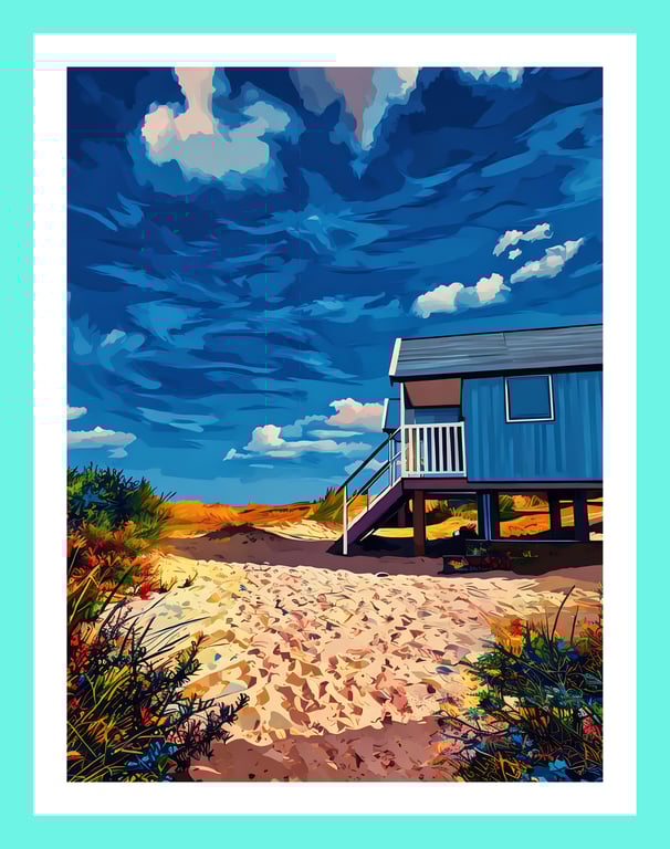 Old Hunstanton Beach Huts Norfolk Greeting Card A5
