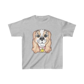 Floppy Ear Dog Kids Heavy Cotton Tshirt by Bikabunny