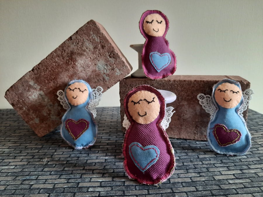 Angel  Lavender Bags - Heart Embellishment