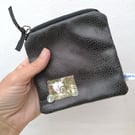 Coin Purse, Black Zipped Purse, Small Purse