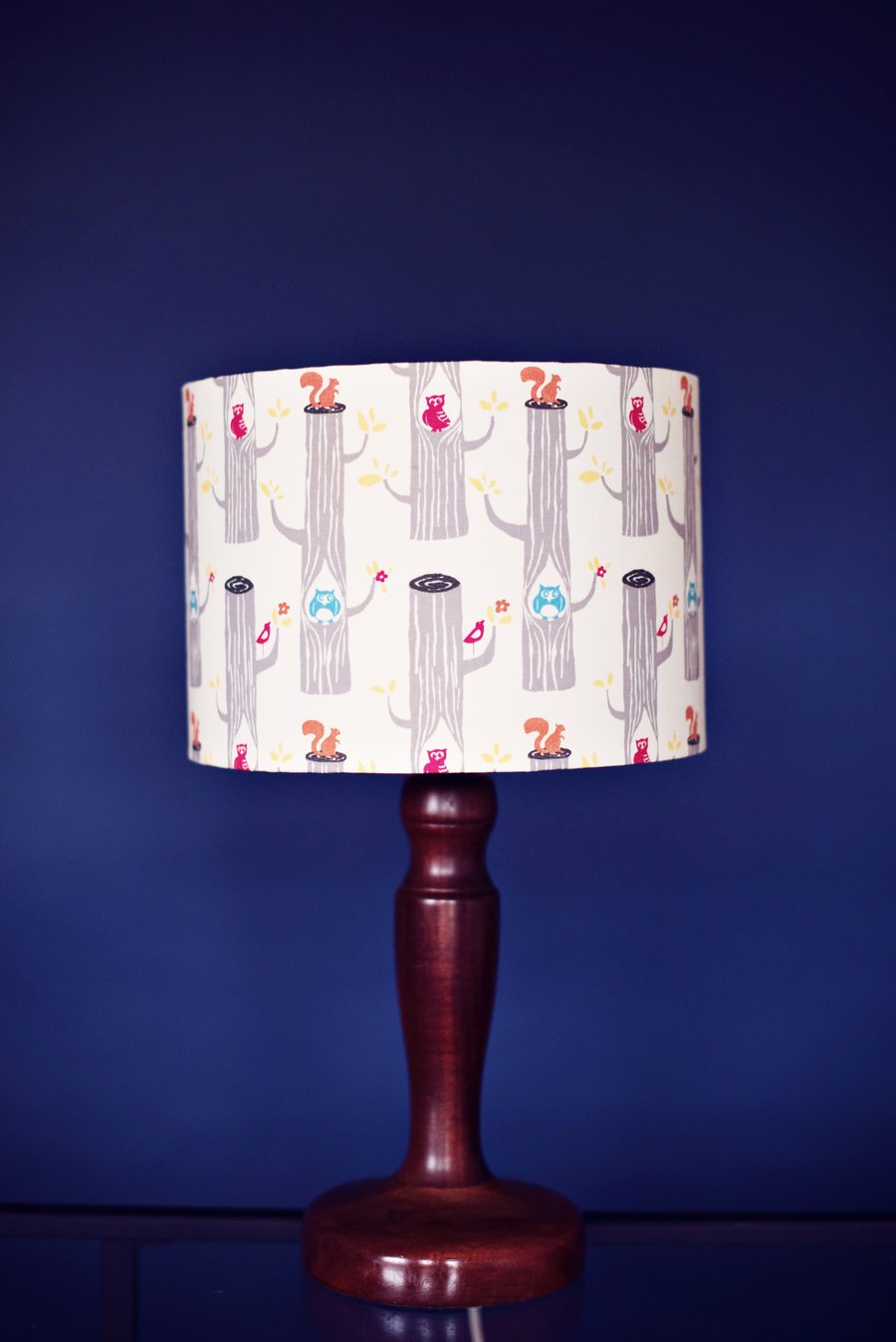 20 cm Woodland friends lamp, cream nursery lampshade, nursery lamp shade