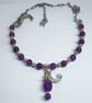 Amethyst Moon Star Necklace Purple Gemstone Celestial Gift for Her UK Handmade - Image 3
