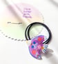 Hand-painted Hair Tie with hand-coloured card - Image 1