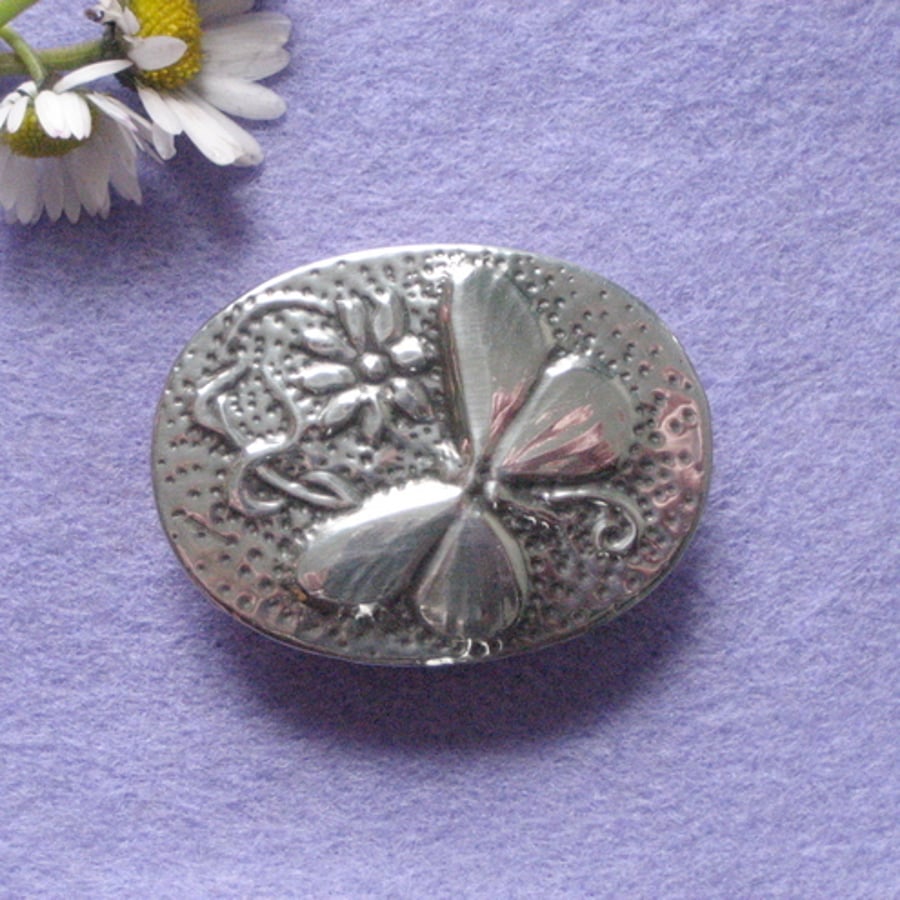 Butterfly brooch in pewter
