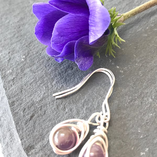 Sterling Silver Amethyst Earrings