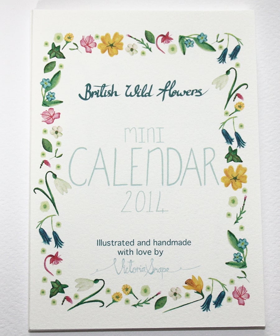 British wild flowers- mini 2014 calendar