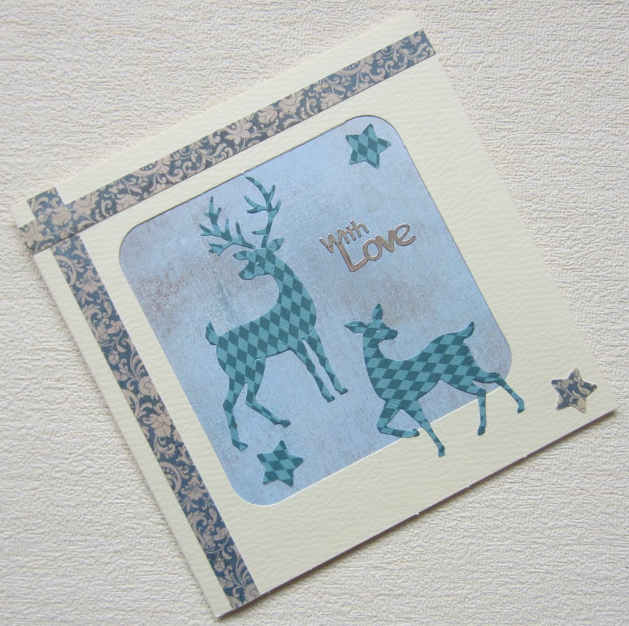 Stag and Deer With Love Greetings Card