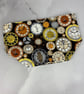 Clocks fabric basket, Steampunk storage bin, 2 options, Handmade - Image 6
