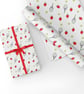 Gift Wrap Tennis Design & Matching Tag-Tennis-Strawberries Gift Wrap White-LG30